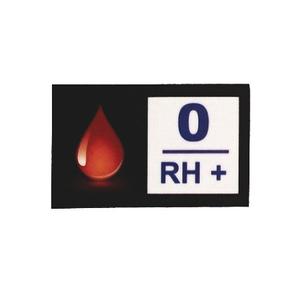 Aufkleber mit Blutgruppe 0 RH+