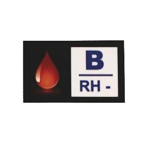 Aufkleber mit Blutgruppe B RH-