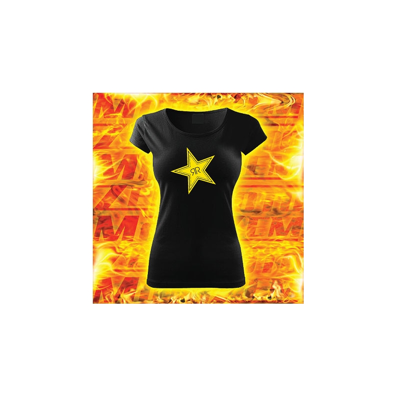 Damen-T-Shirt s motivem Rockstar schwarz