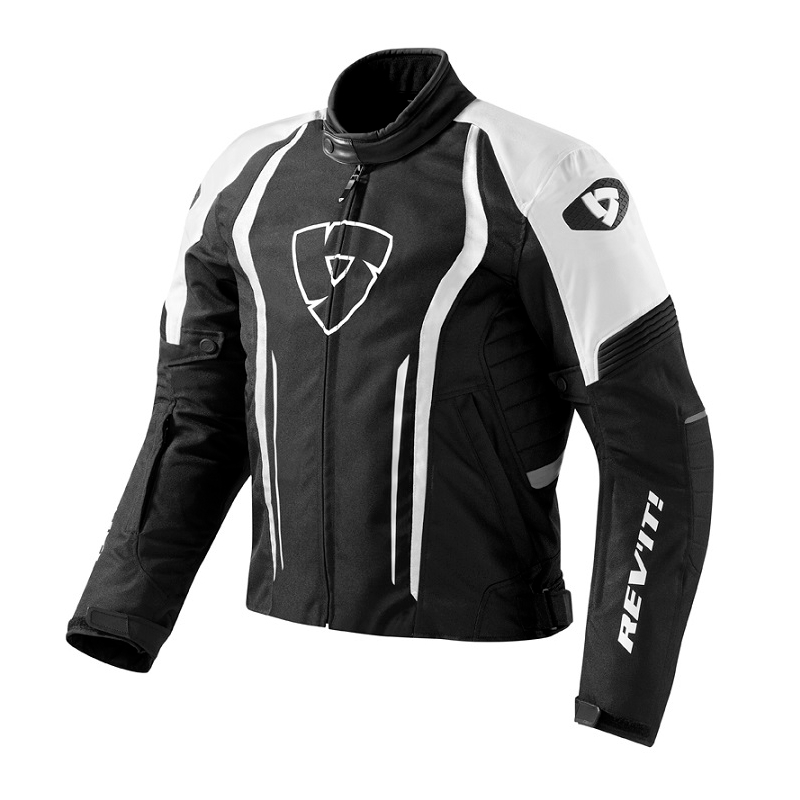 Revit Shield Schwarz-Weiß-Motorradjacke Ausverkauf
