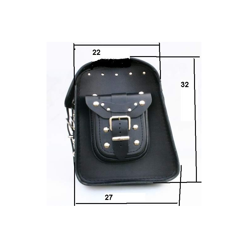 Chopper RSA-18B Motorradkoffer aus Leder mit Schloss