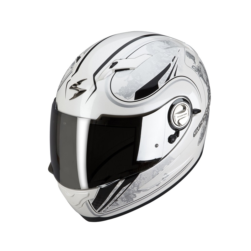 Integral Motorradhelm Scorpion EXO-500 Schnürsenkel weiß-silber Ausverkauf