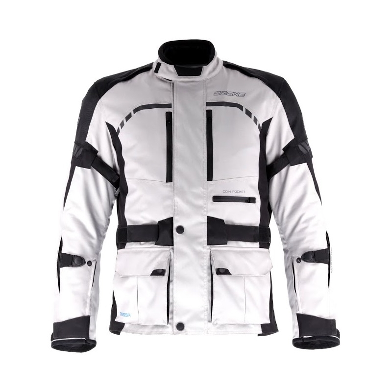 Motorradjacke Ozone Tiefgrau-schwarz Ausverkauf