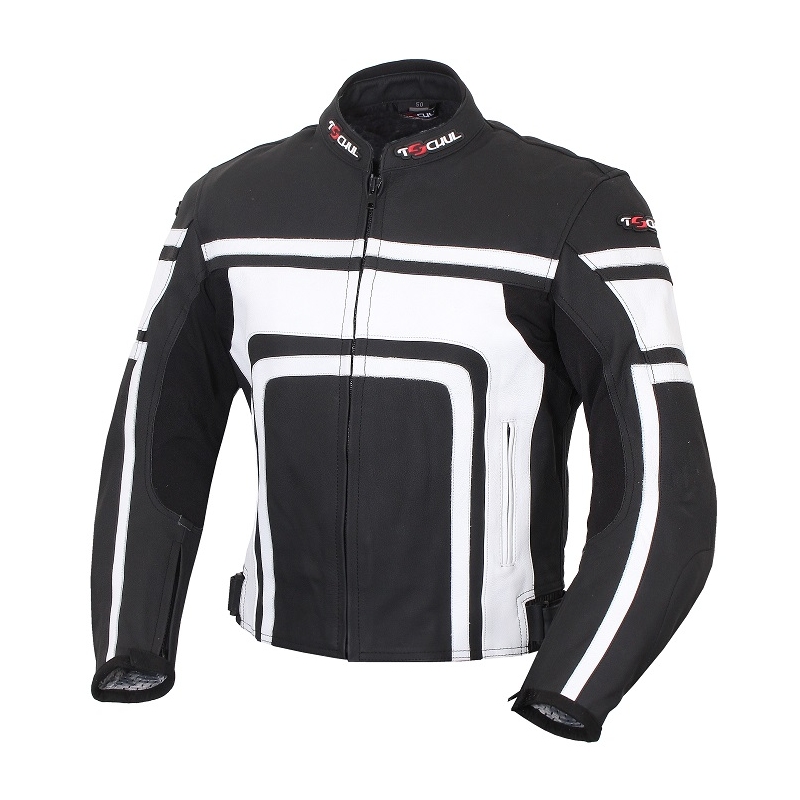 Motorradjacke Tschul 840 schwarz und weiß Ausverkauf